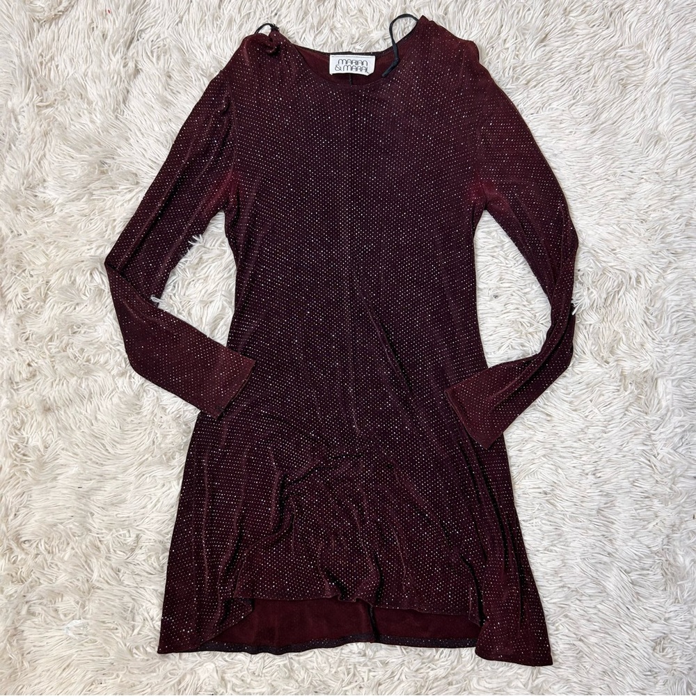 ◾️Vintage Y2K 1980s Sparkle Long Sleeve Party Dress